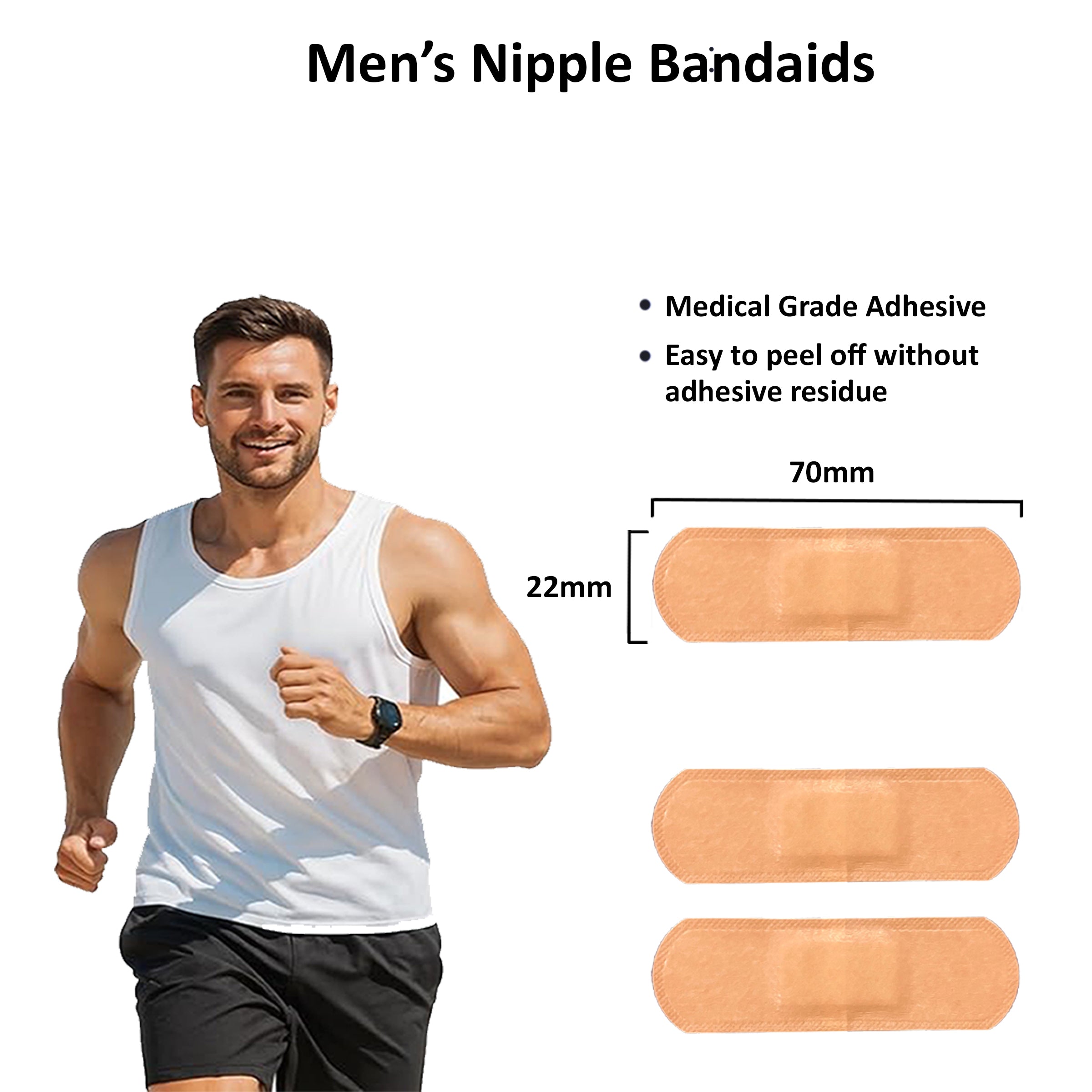Men’s Nipple Covers for Running & Endurance Sports (10-Pack)