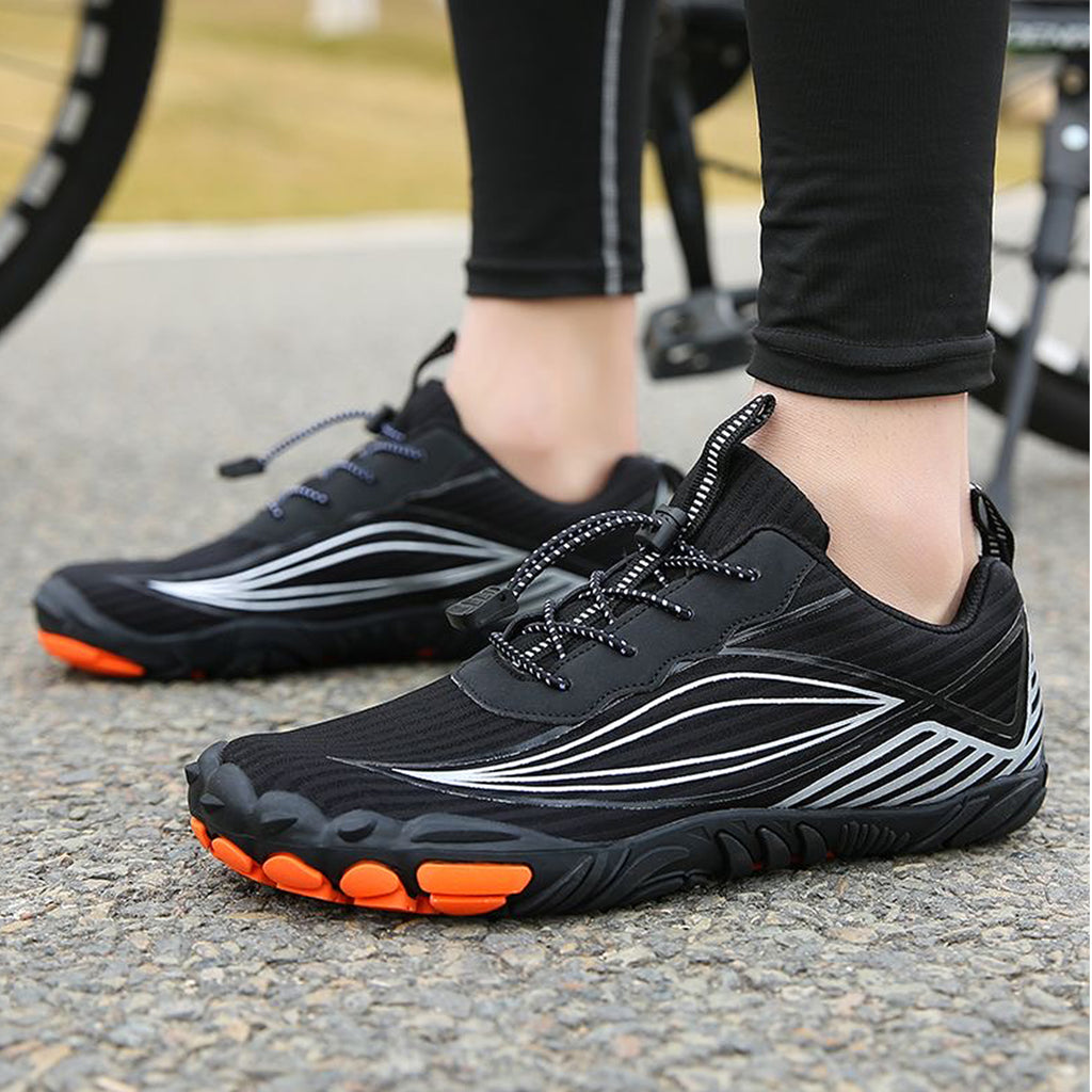 Women's Minimalist Black Geometric Barefoot / Gym Shoes – Lightweight, Flexible & Zero-Drop