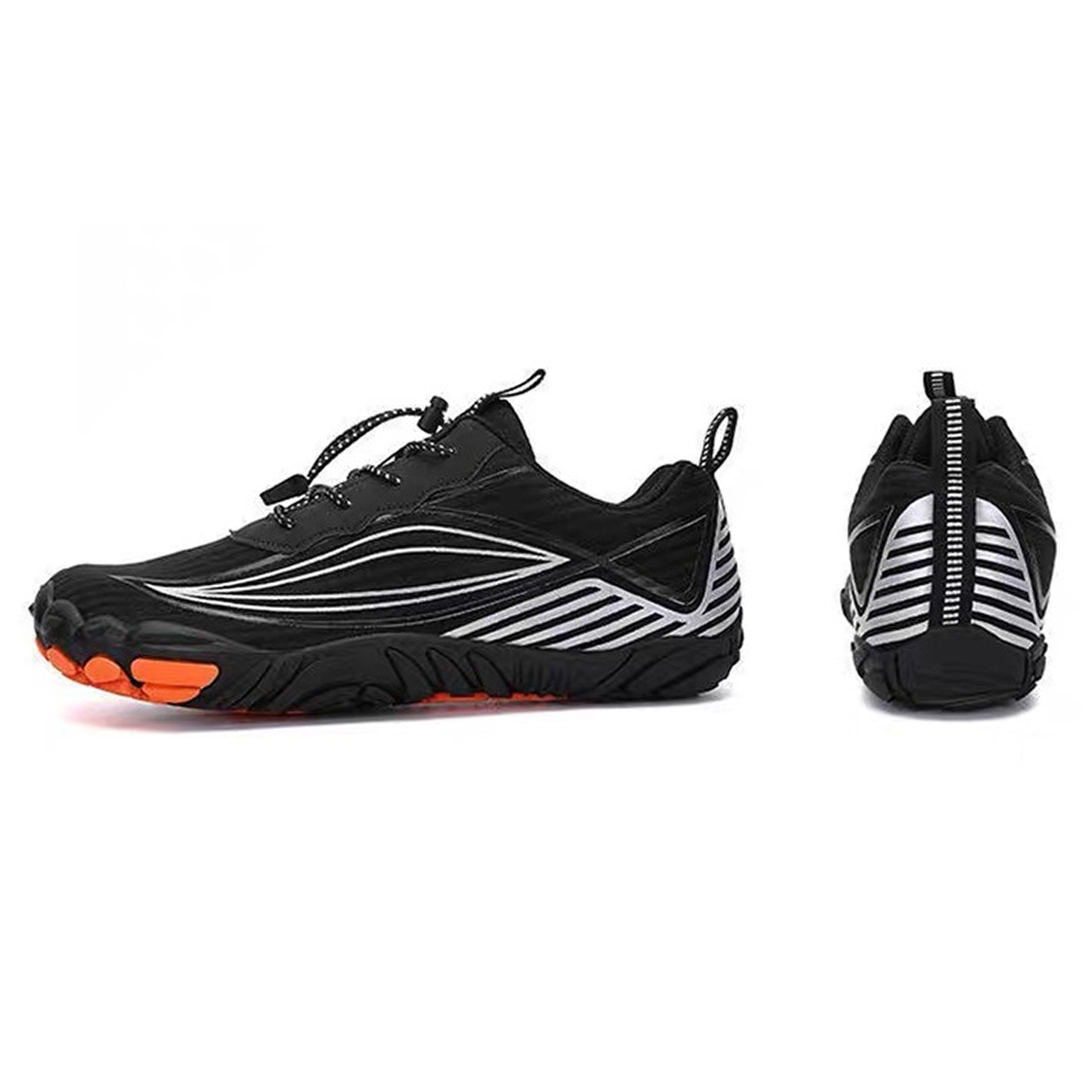 Men's Minimalist Black Geometric Barefoot / Gym Shoes – Lightweight, Flexible & Zero-Drop