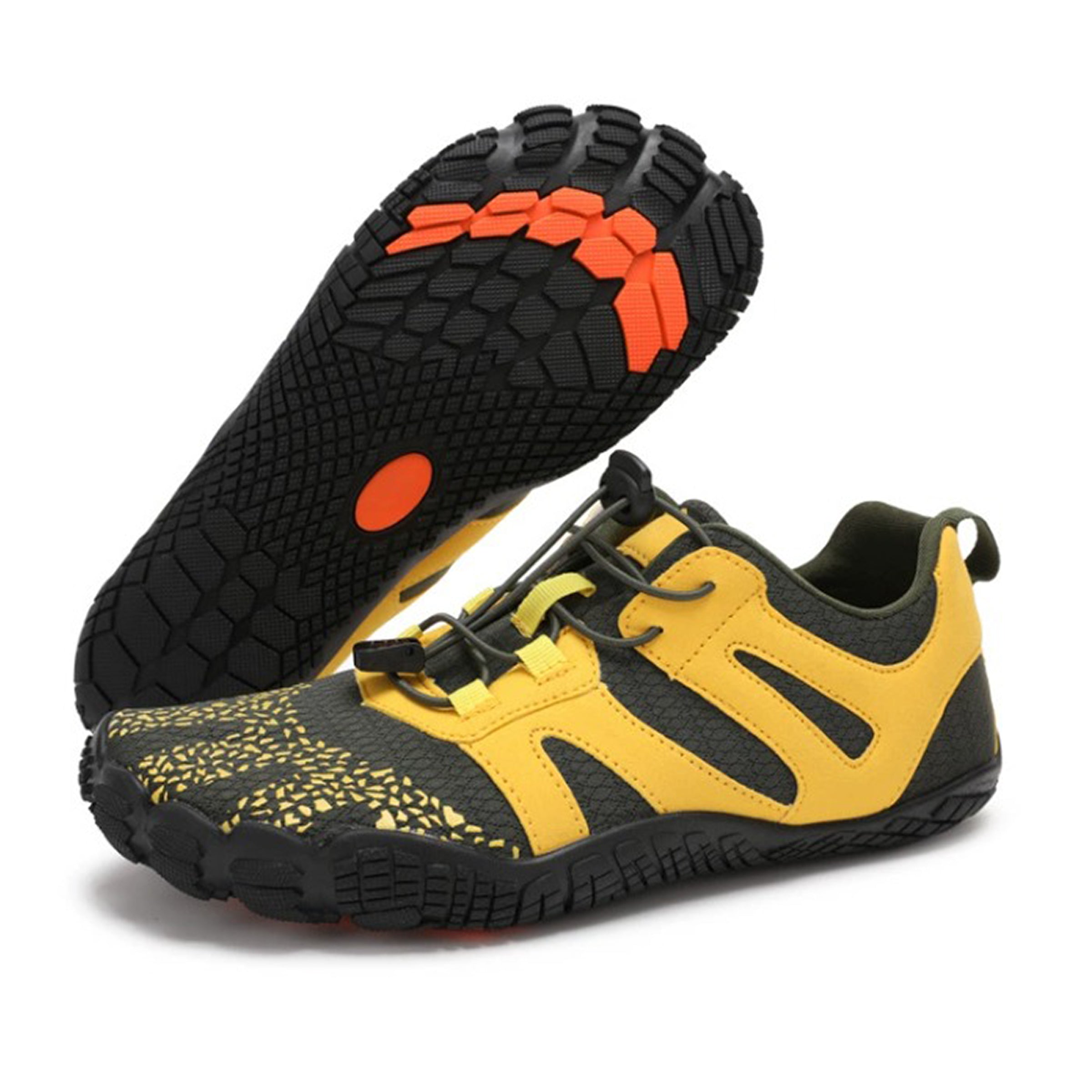 Men's Minimalist Black and Yellow Barefoot / Gym Shoes – Wide Toe box, Lightweight, Flexible & Zero-Drop