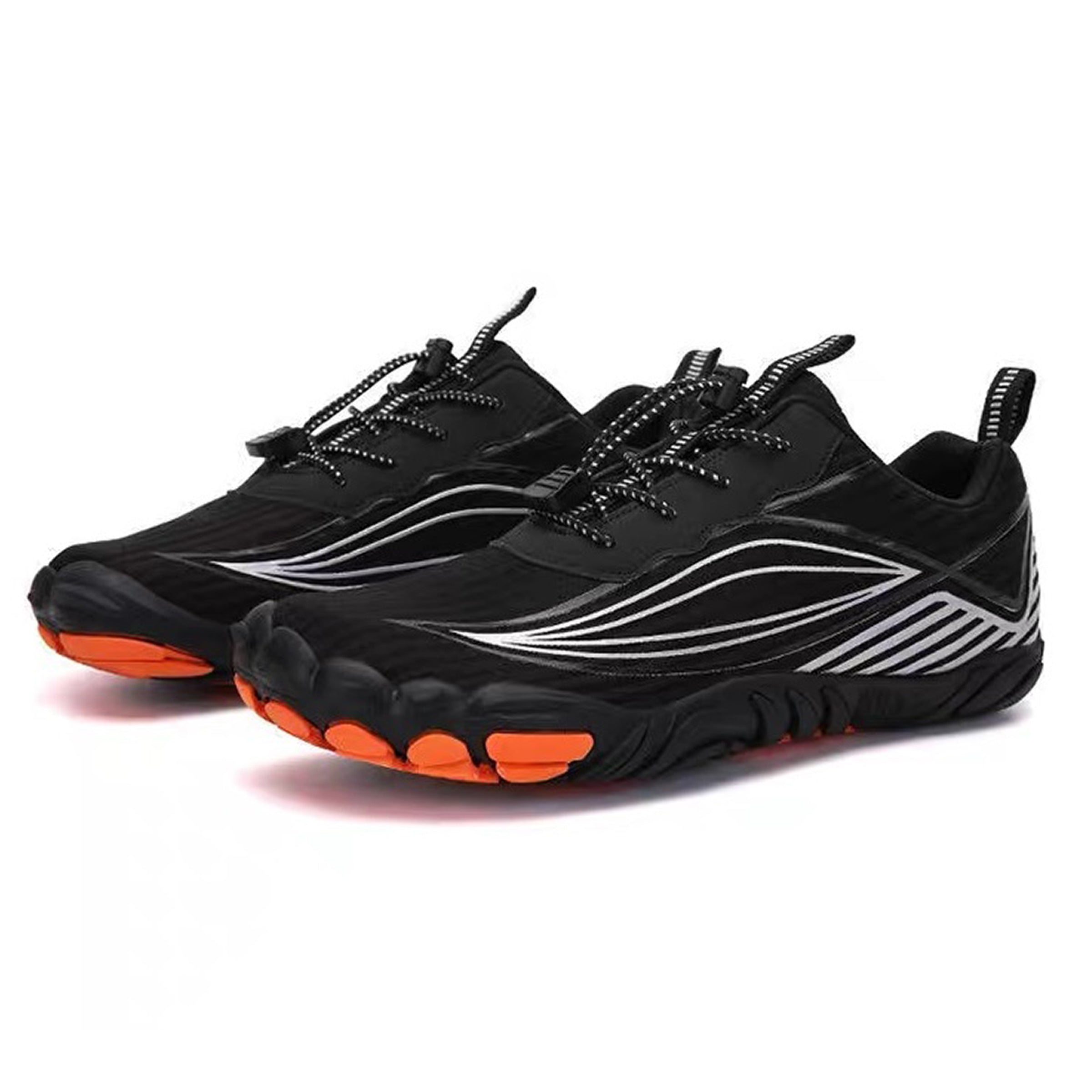 Men's Minimalist Black Geometric Barefoot / Gym Shoes – Lightweight, Flexible & Zero-Drop