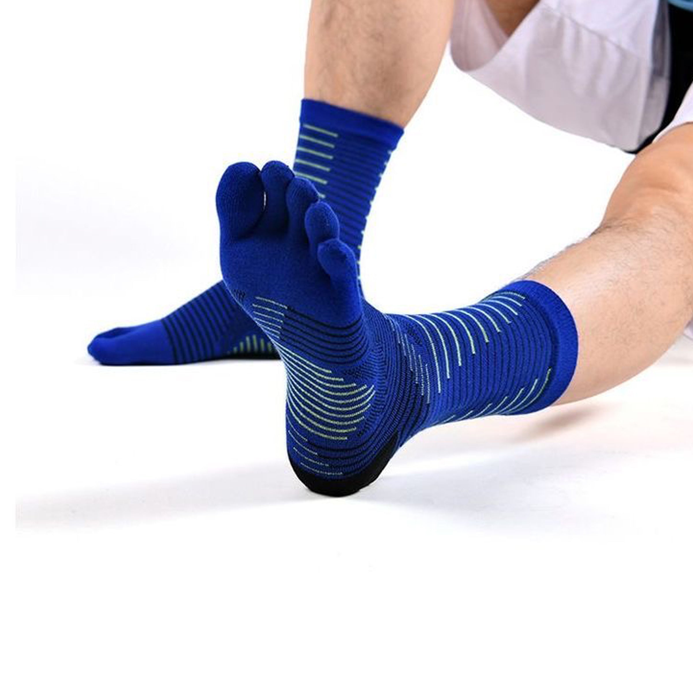 Men's Lightweight Crew Length Toe Socks – Blister-free, Moisture-Wicking