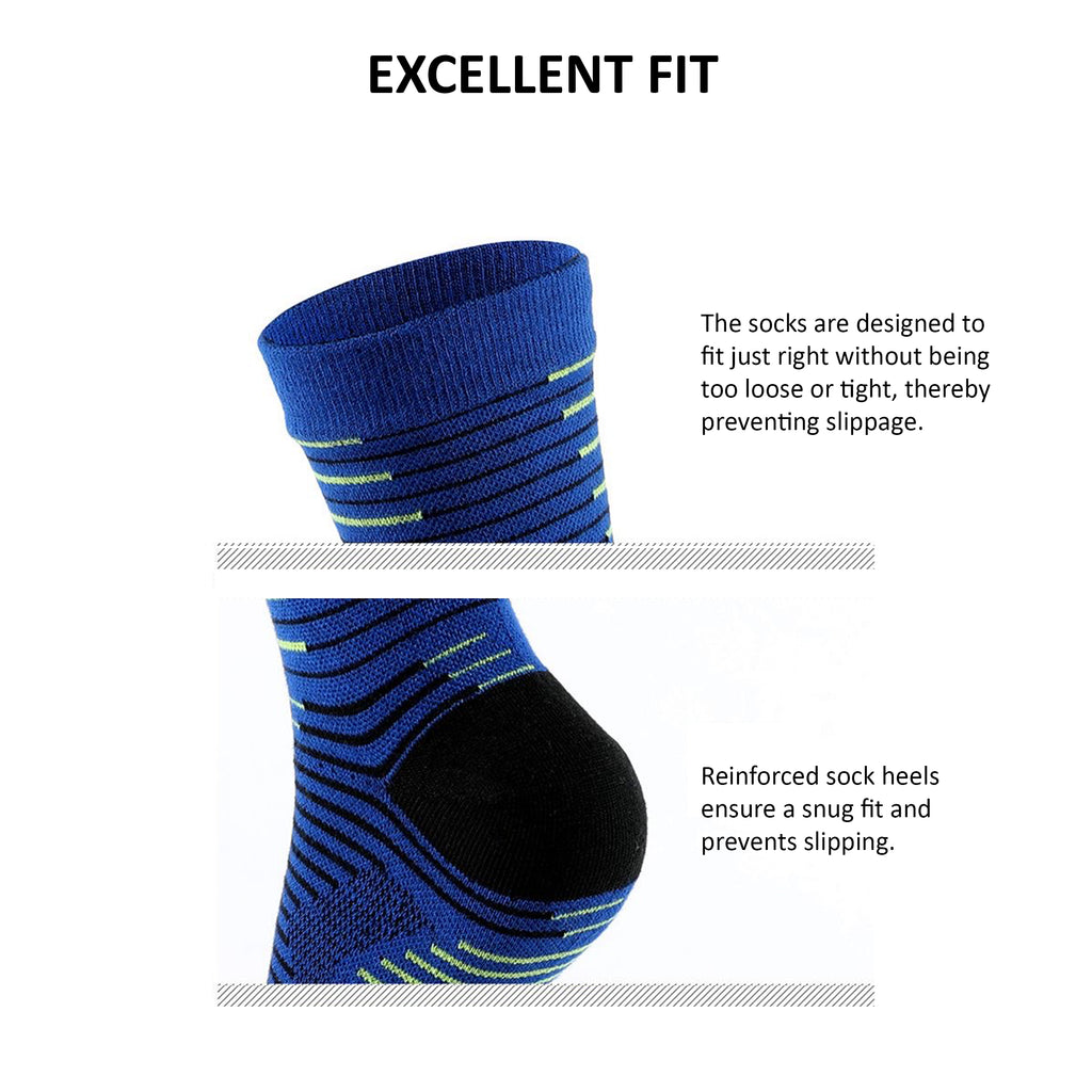 Men's Lightweight Crew Length Toe Socks – Blister-free, Moisture-Wicking