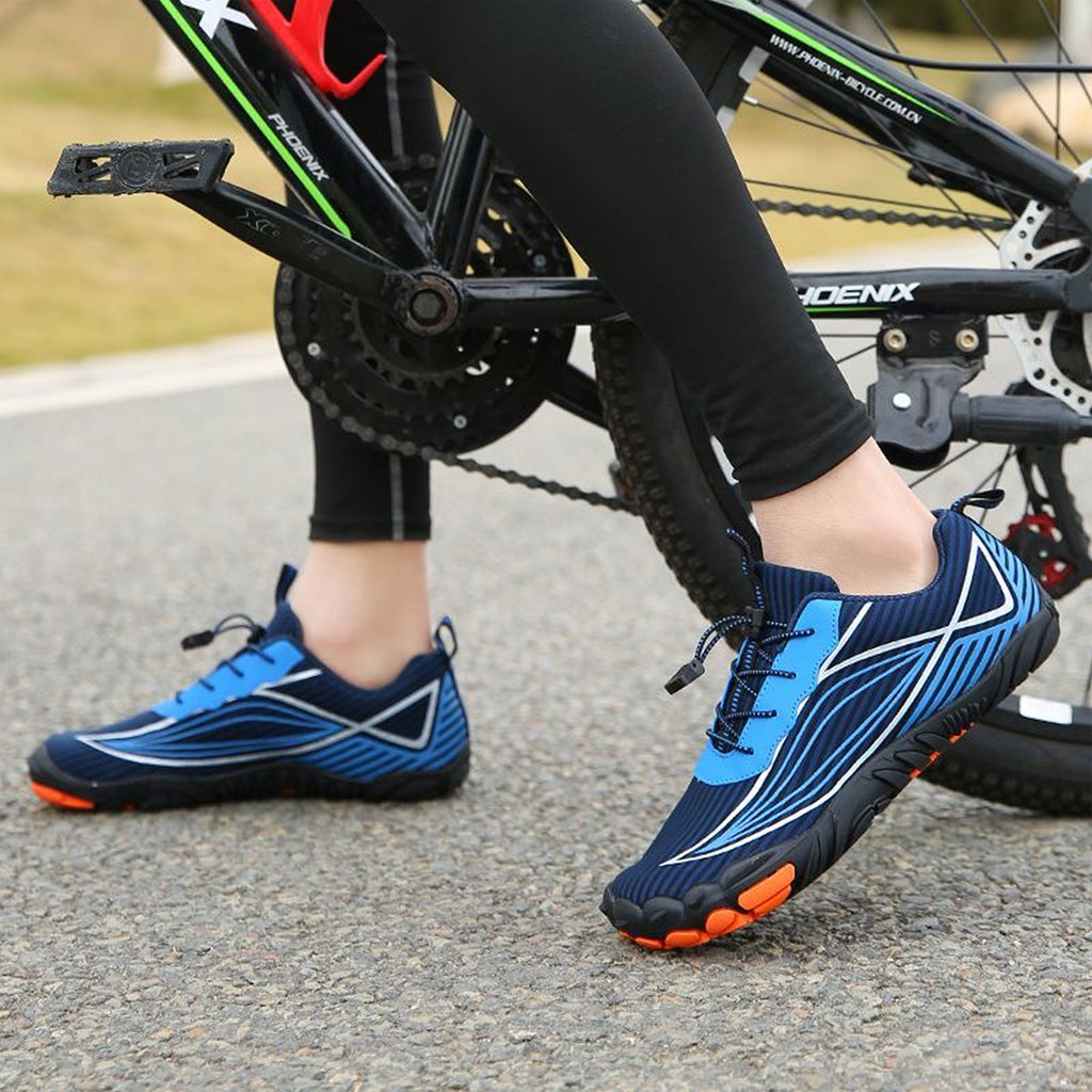 Women's Minimalist Dark Blue Geometric Barefoot / Gym Shoes – Lightweight, Flexible & Zero-Drop