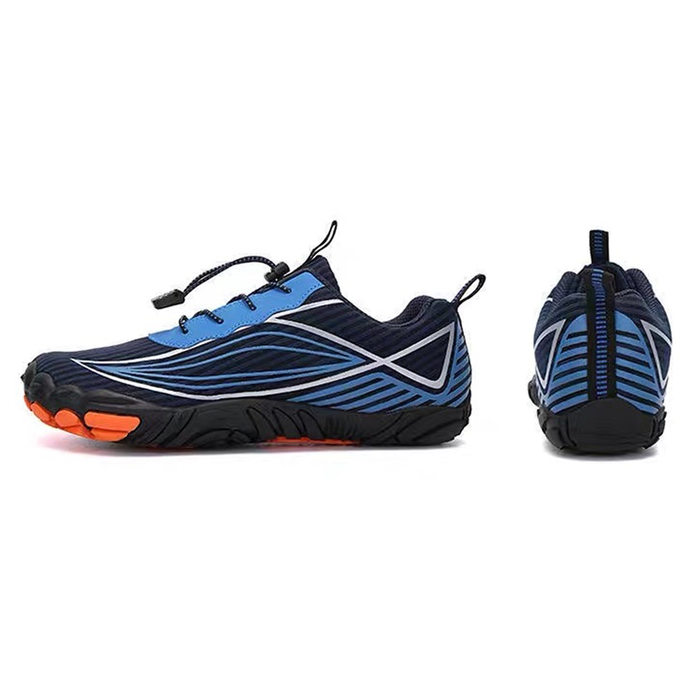 Women's Minimalist Dark Blue Geometric Barefoot / Gym Shoes – Lightweight, Flexible & Zero-Drop