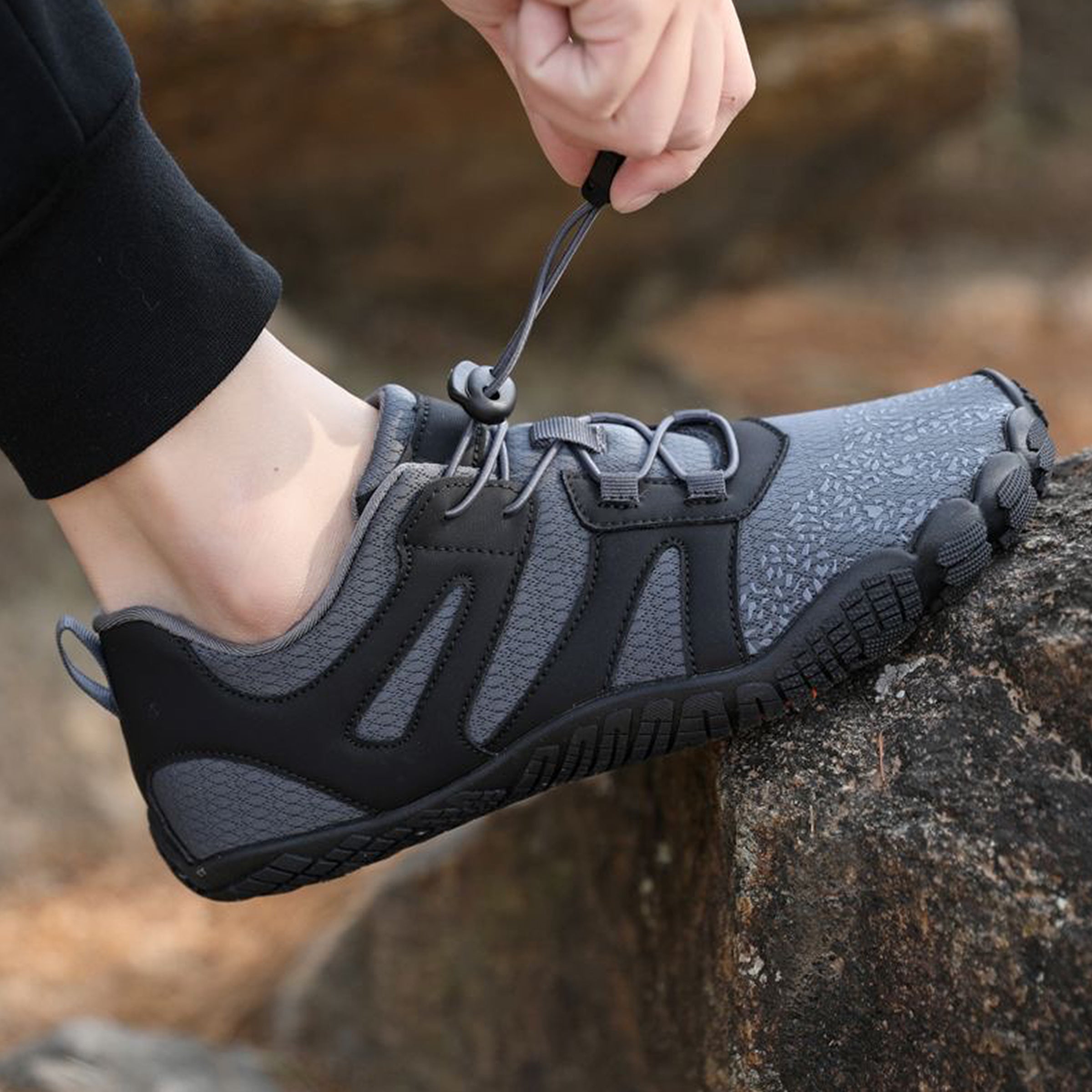 Men's Minimalist Dark Grey Barefoot / Gym Shoes – Wide Toe box, Lightweight, Flexible & Zero-Drop