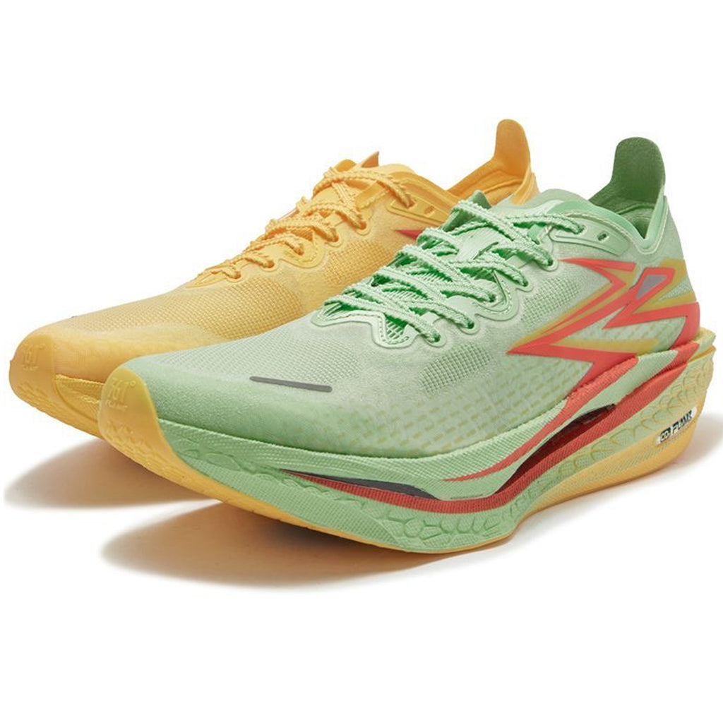 Dual Color Green and Yellow - Carbon Plated Road Running Shoes - From 5Km to Full Marathon shoes (361 Flame 4)