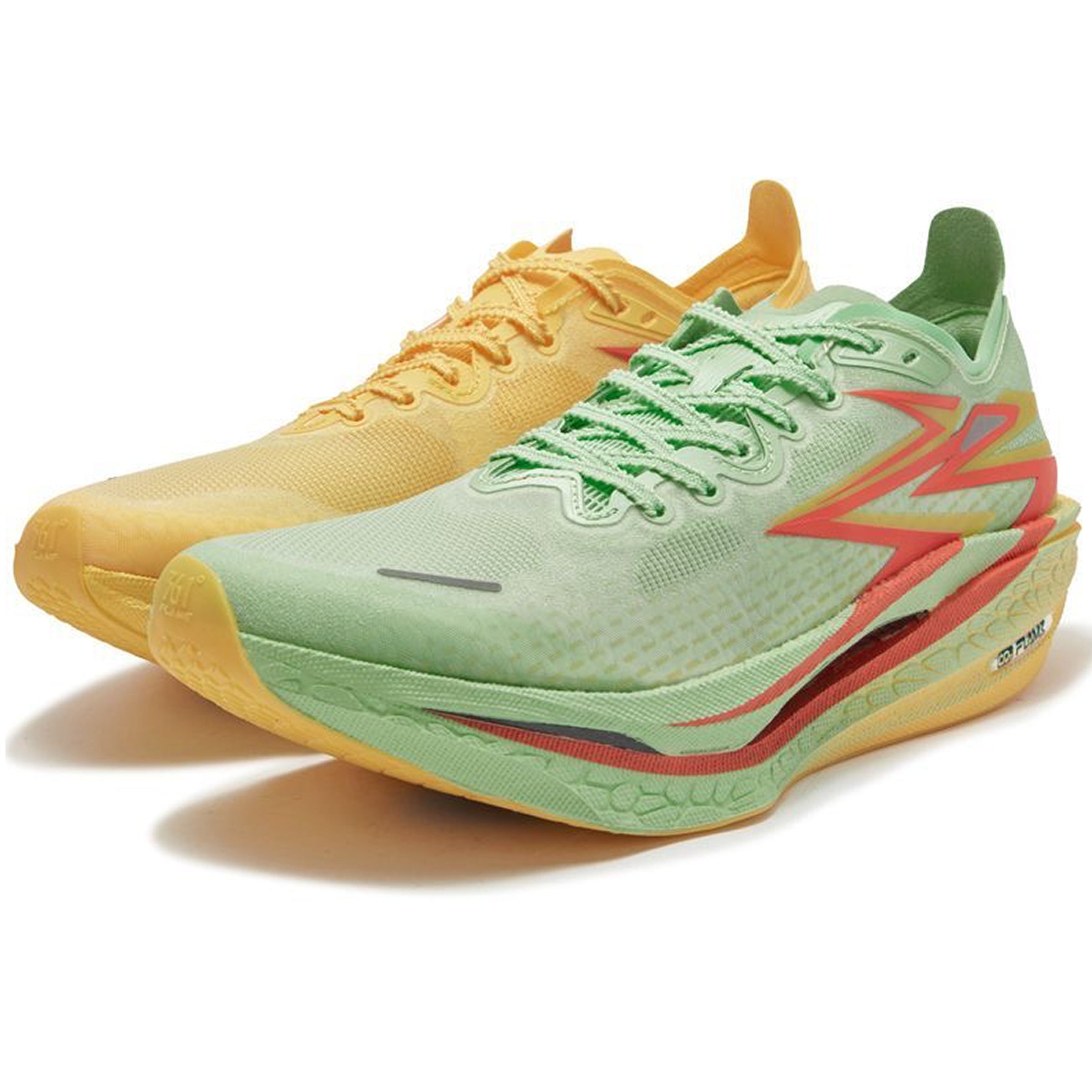 Dual Color Green and Yellow - Carbon Plated Road Running Shoes - From 5Km to Full Marathon shoes (361 Flame 4)