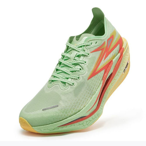 Dual Color Green and Yellow - Carbon Plated Road Running Shoes - From 5Km to Full Marathon shoes (361 Flame 4)