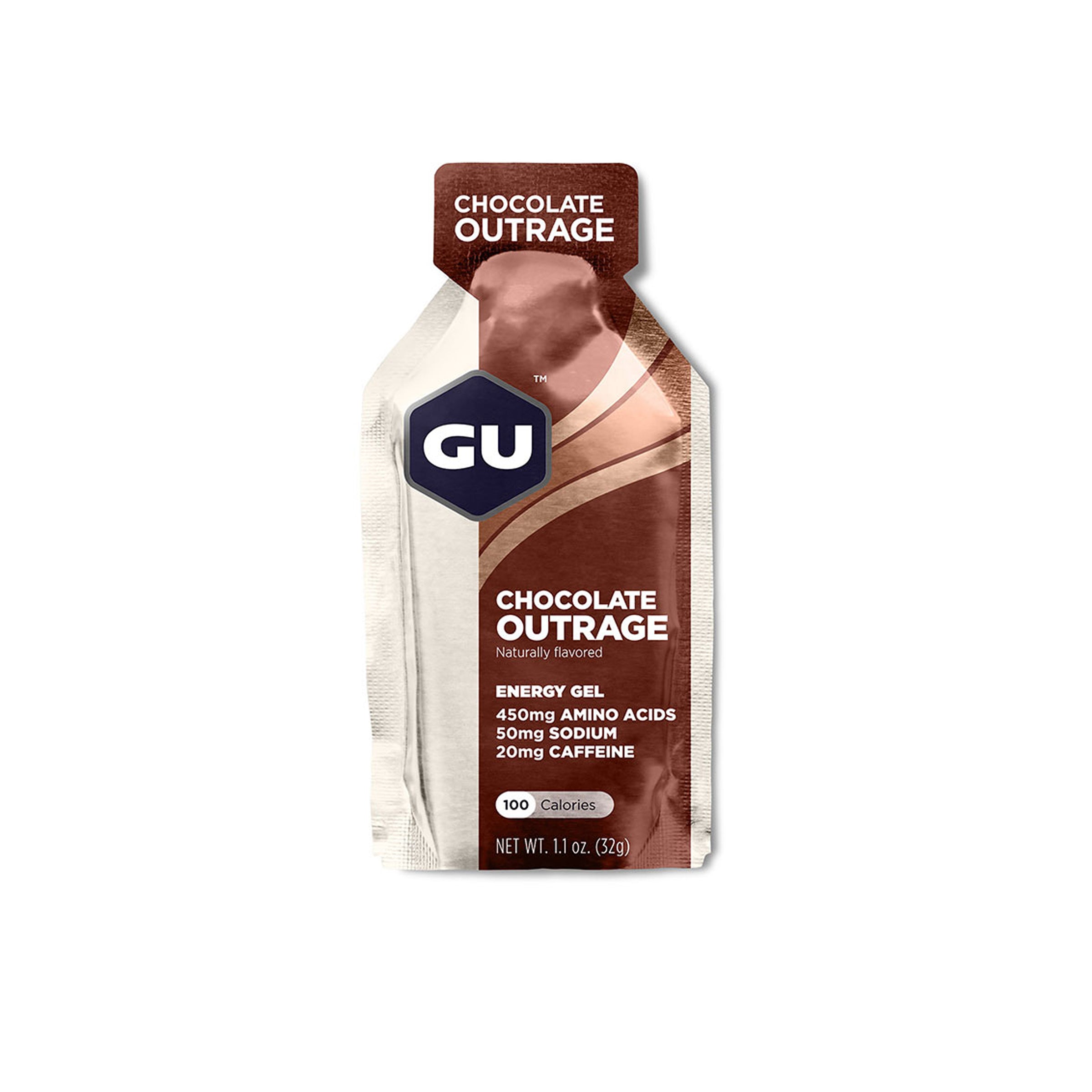 GU Energy Gel – Chocolate Outrage Flavor - Fast Energy for Endurance Sports
