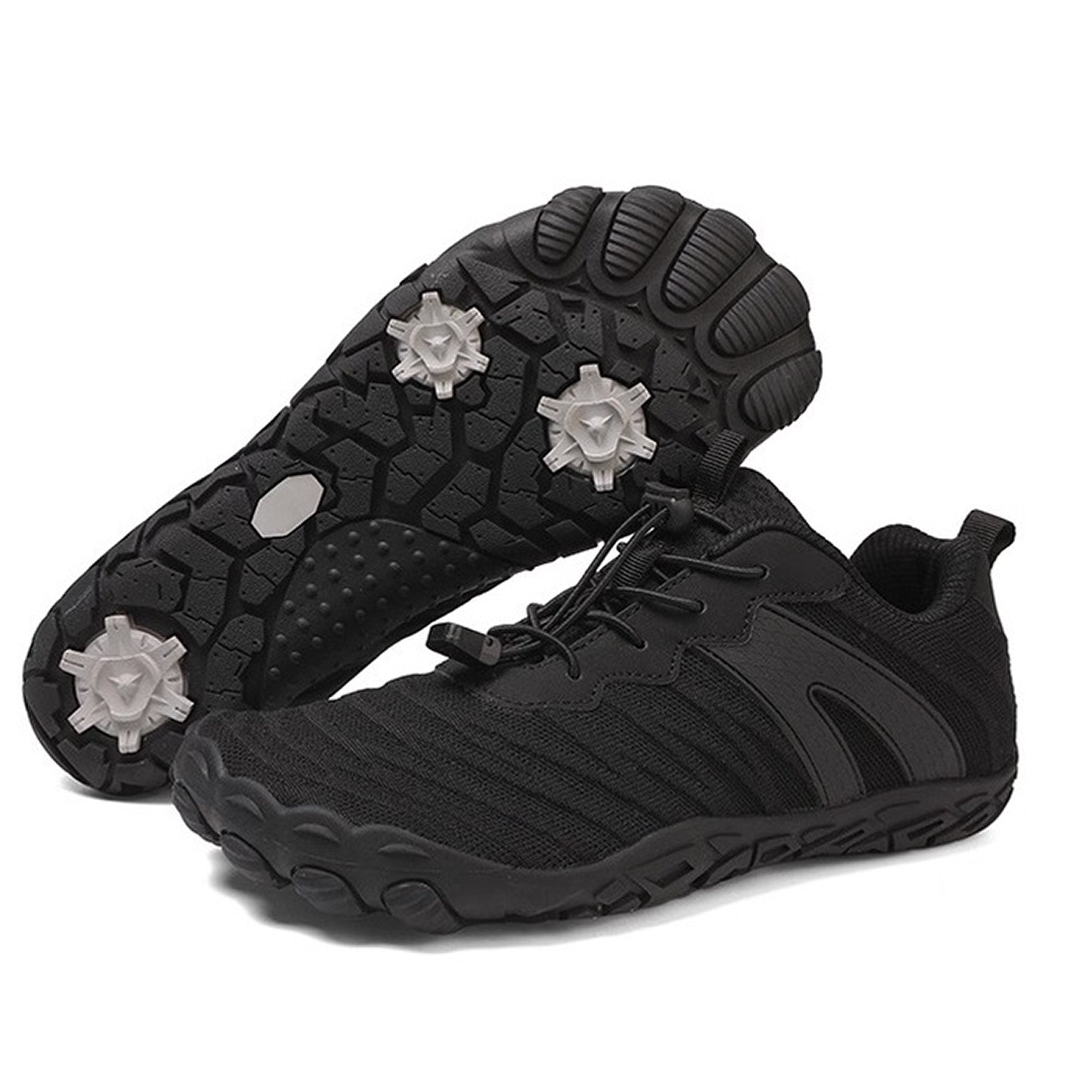 Men's Minimalist Jet Black Barefoot / Gym Shoes with Arch Support – Lightweight, Flexible & Zero-Drop