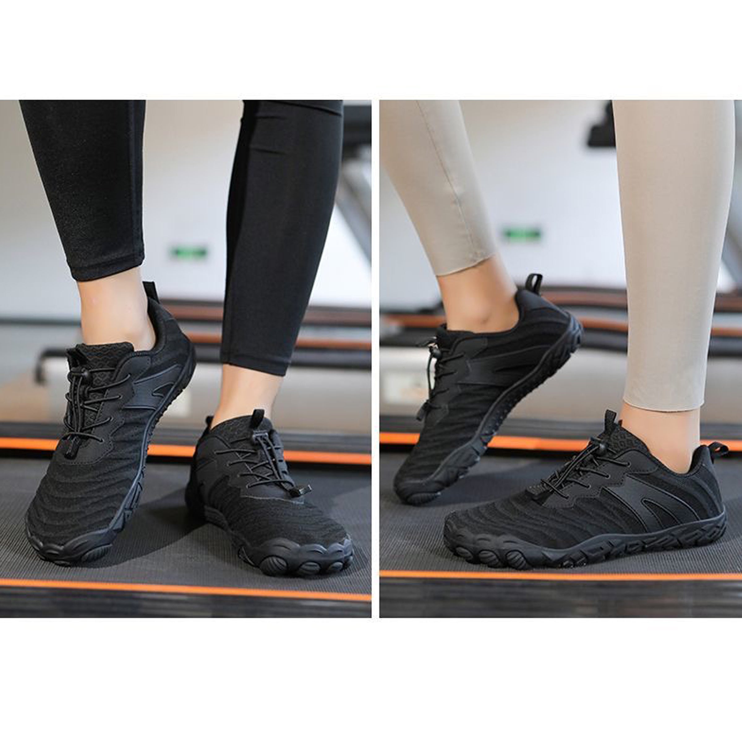 Men's Minimalist Jet Black Barefoot / Gym Shoes with Arch Support – Lightweight, Flexible & Zero-Drop