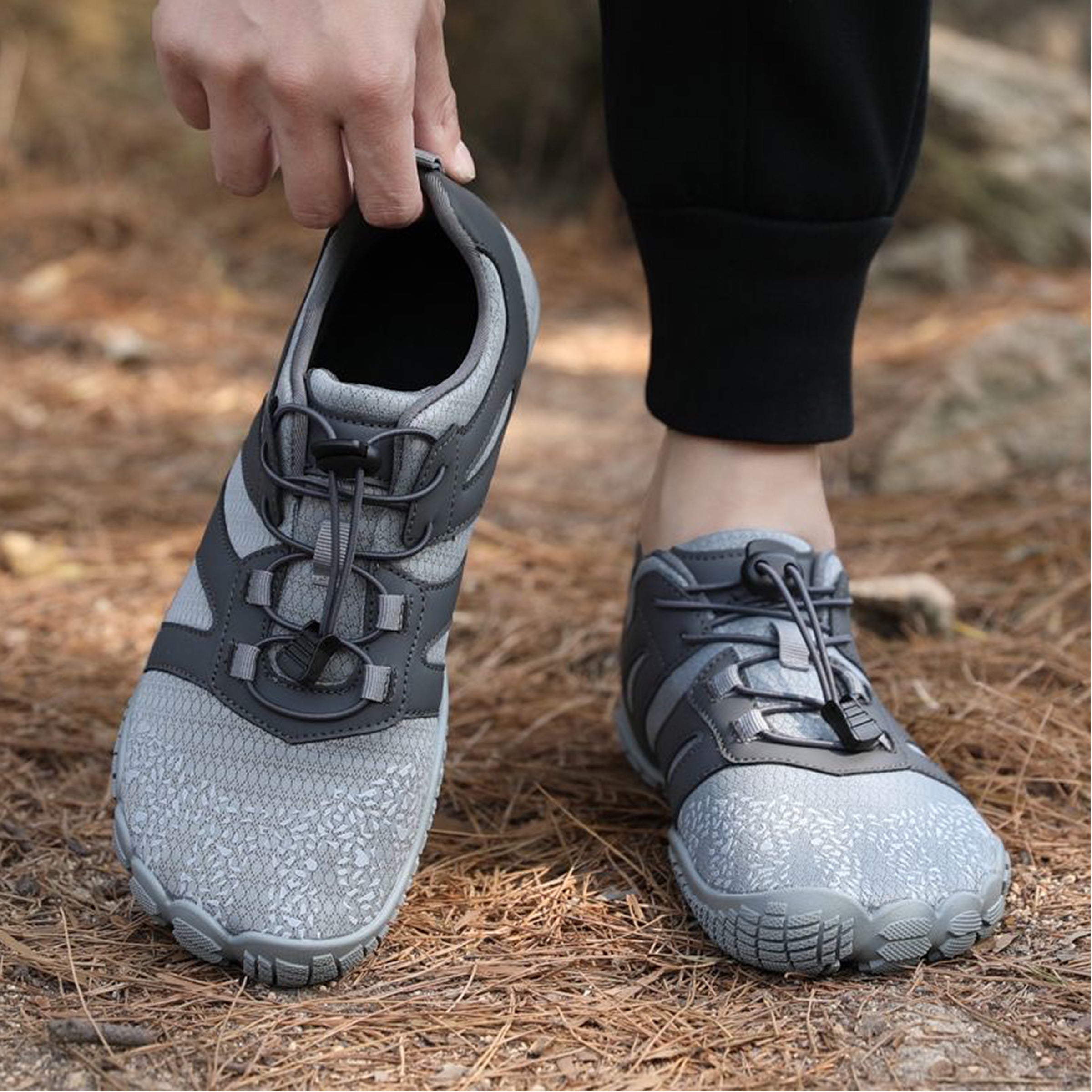 Men's Minimalist Light Grey Barefoot / Gym Shoes – Wide Toe box, Lightweight, Flexible & Zero-Drop