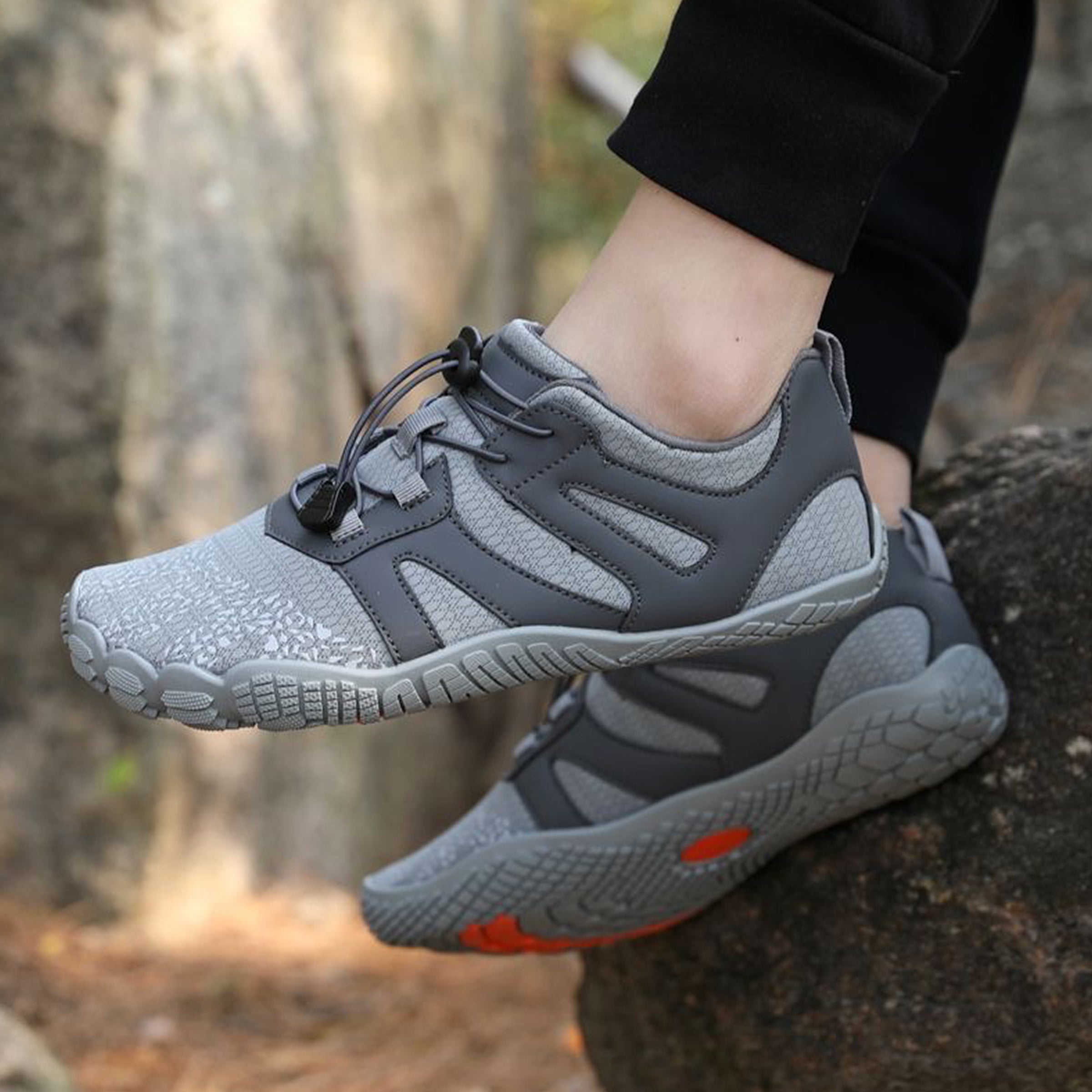 Men's Minimalist Light Grey Barefoot / Gym Shoes – Wide Toe box, Lightweight, Flexible & Zero-Drop