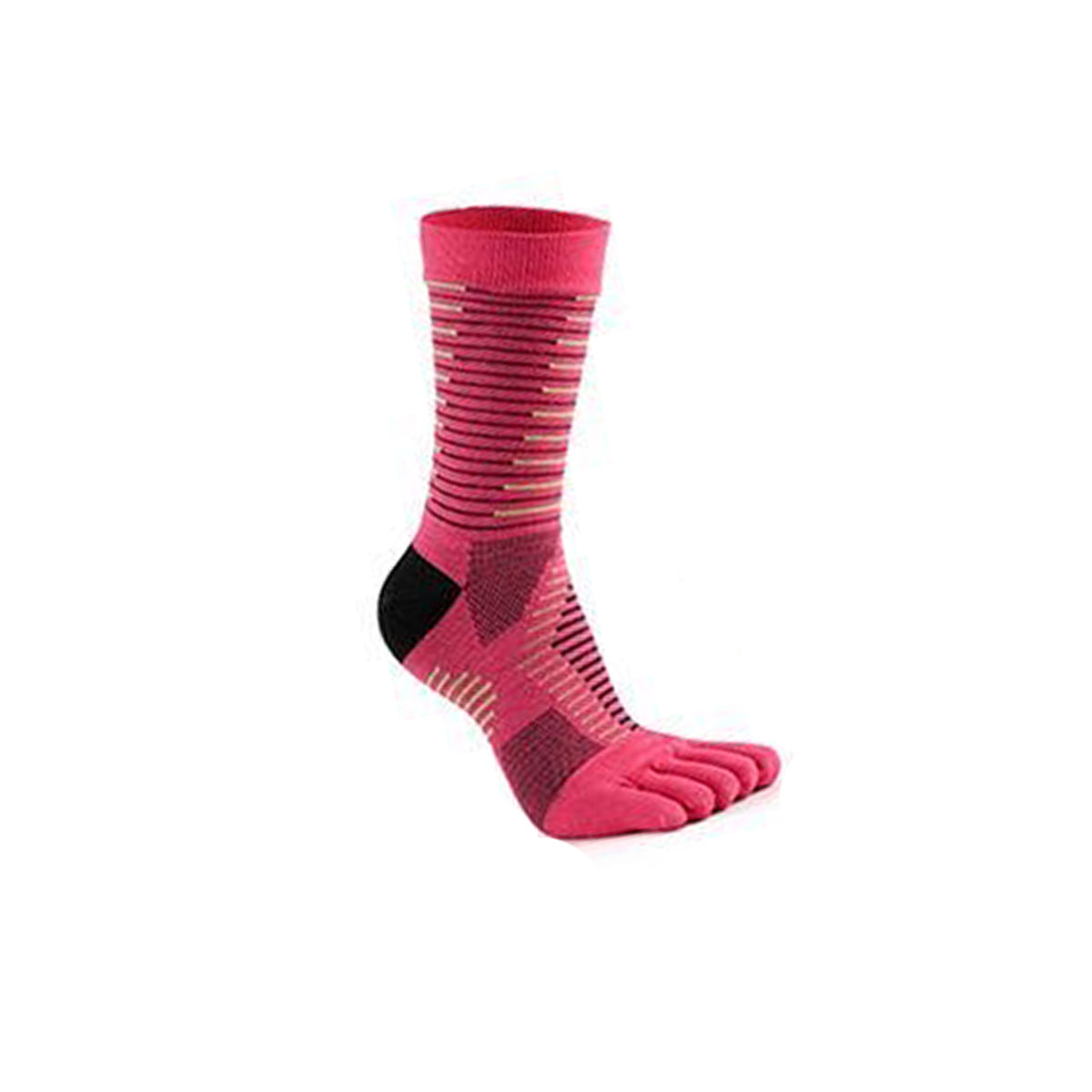 Women's Lightweight Crew Length - Warm Pink Color Toe Socks – Blister-free, Moisture-Wicking