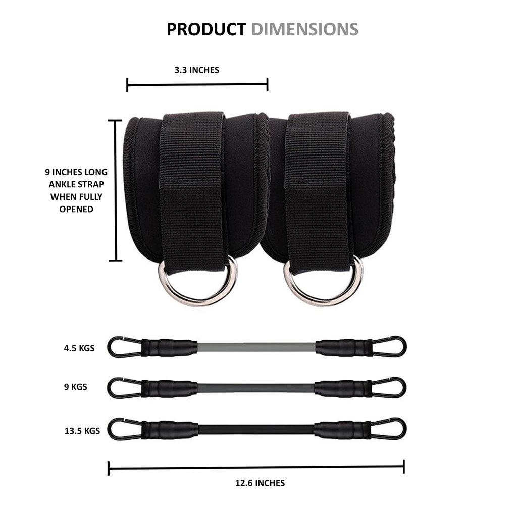 Ankle Strap Resistance Band Set for Glutes & Legs (Adjustable – Multi Resistance Kit)