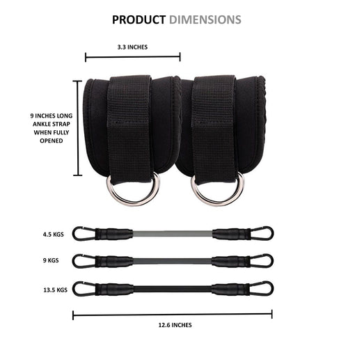 Ankle Strap Resistance Band Set for Glutes & Legs (Adjustable – Multi Resistance Kit)
