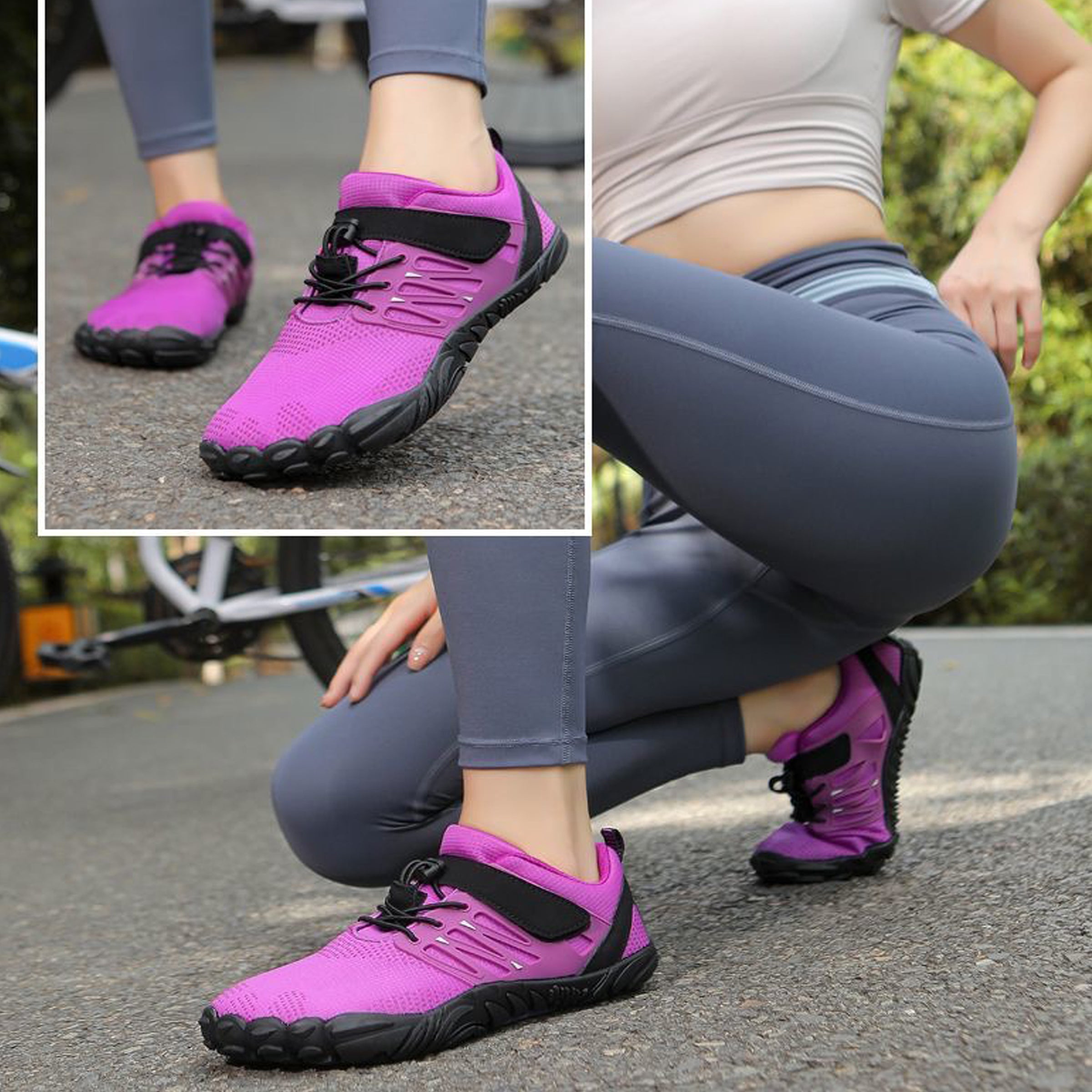 Women's Purple Barefoot Shoes - Wide Toe box, Ankle Cushioning, Lightweight, Flexible & Zero-Drop