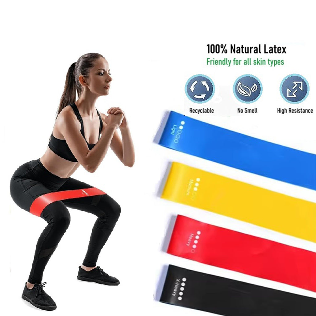 Latex Resistance Bands Mini Loop Set (Pack of 4) for Strength & Mobility