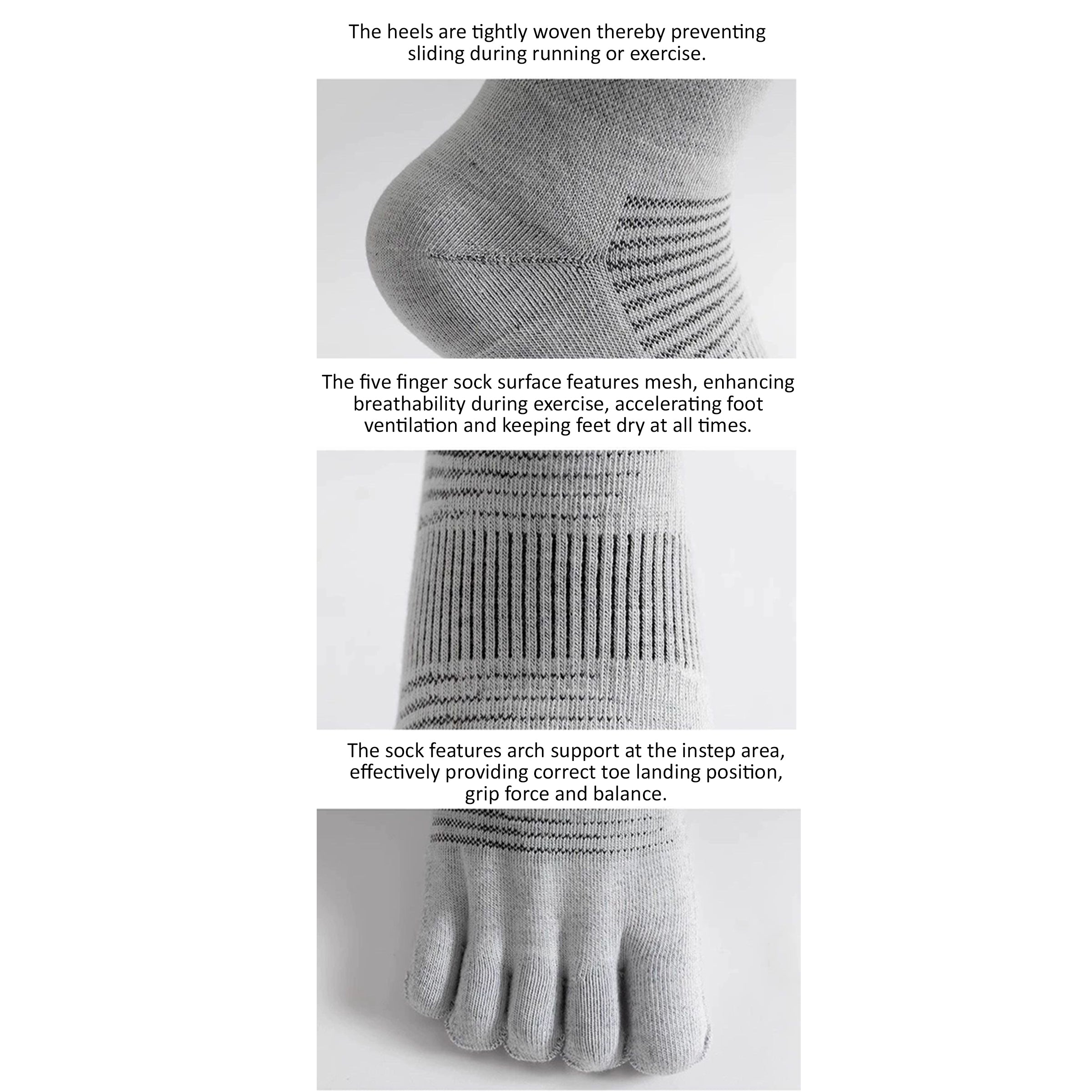 Women's Lightweight Ankle Length Toe Socks – Blister-free, Moisture-Wicking, No Show